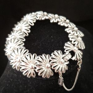 Monet Chunky Rosette Silver Bracelet